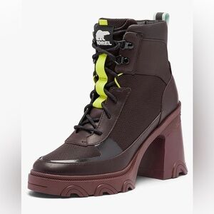 Sorel Brex Heel Lace Boot, Waterproof, Rainboot, Berry, Sz. 5.5